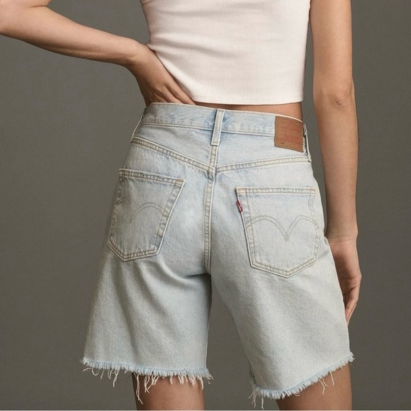 Levi’s 501 Distressed High Rise Denim Jean Shorts - Picture 3 of 7